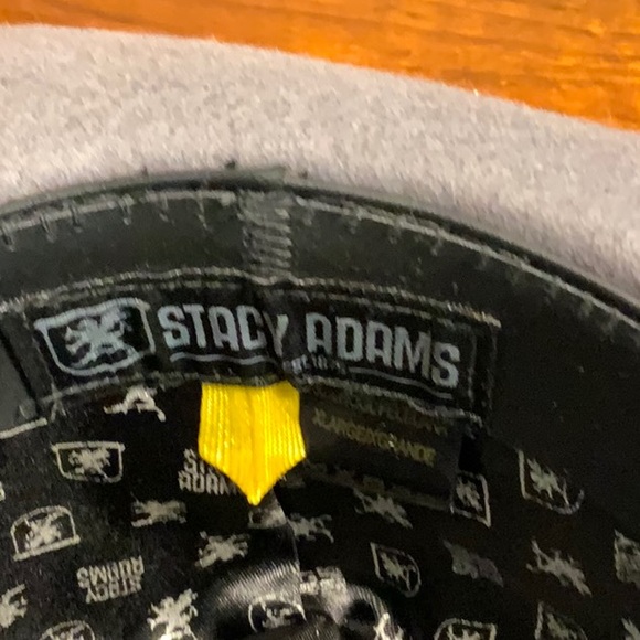 Stacy Adams- Grey 100% Wool Wide Brim Fedora-Black Ribbon- Feather and ID-XL - Picture 7 of 9